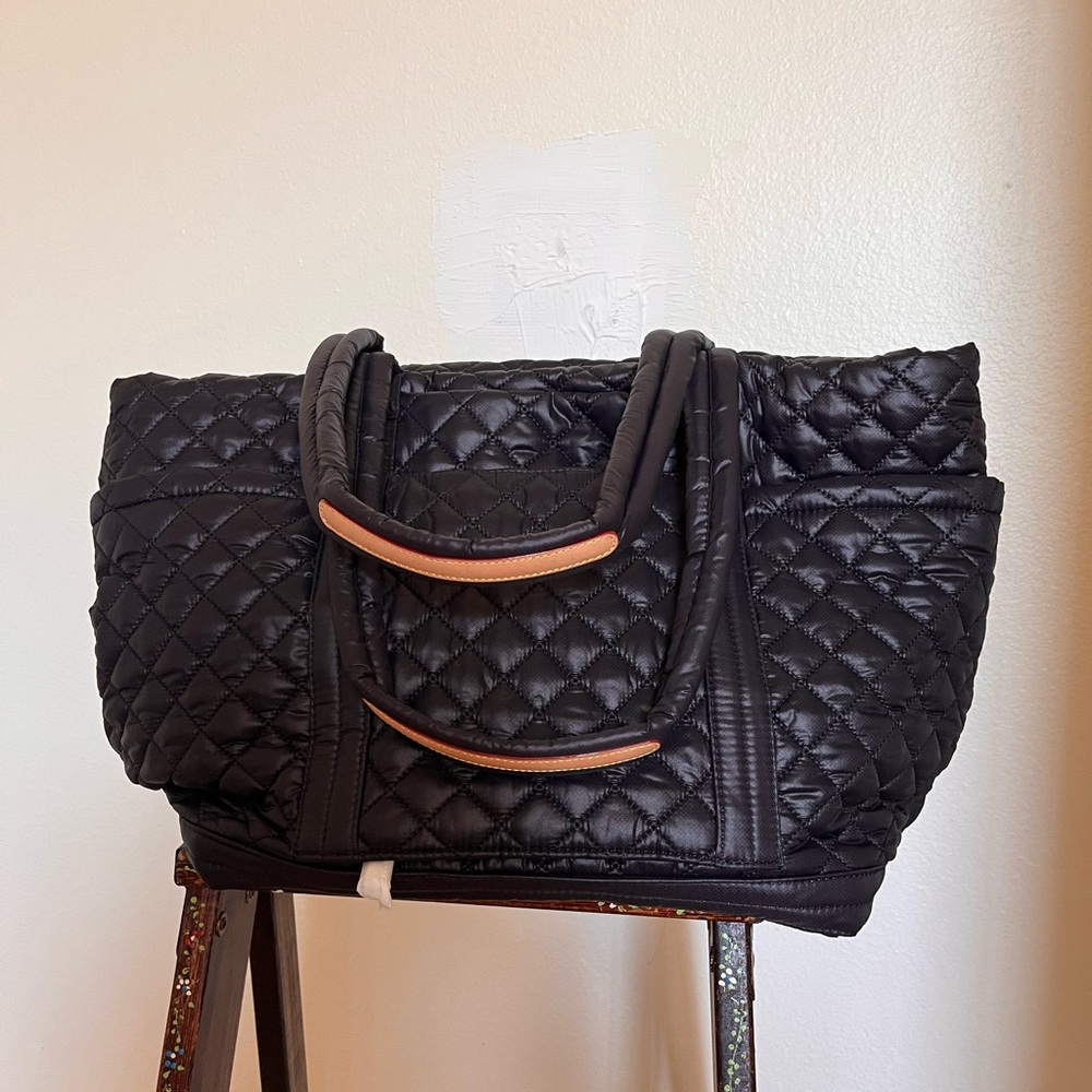 MZ Wallace Black Quilted Travel Tote